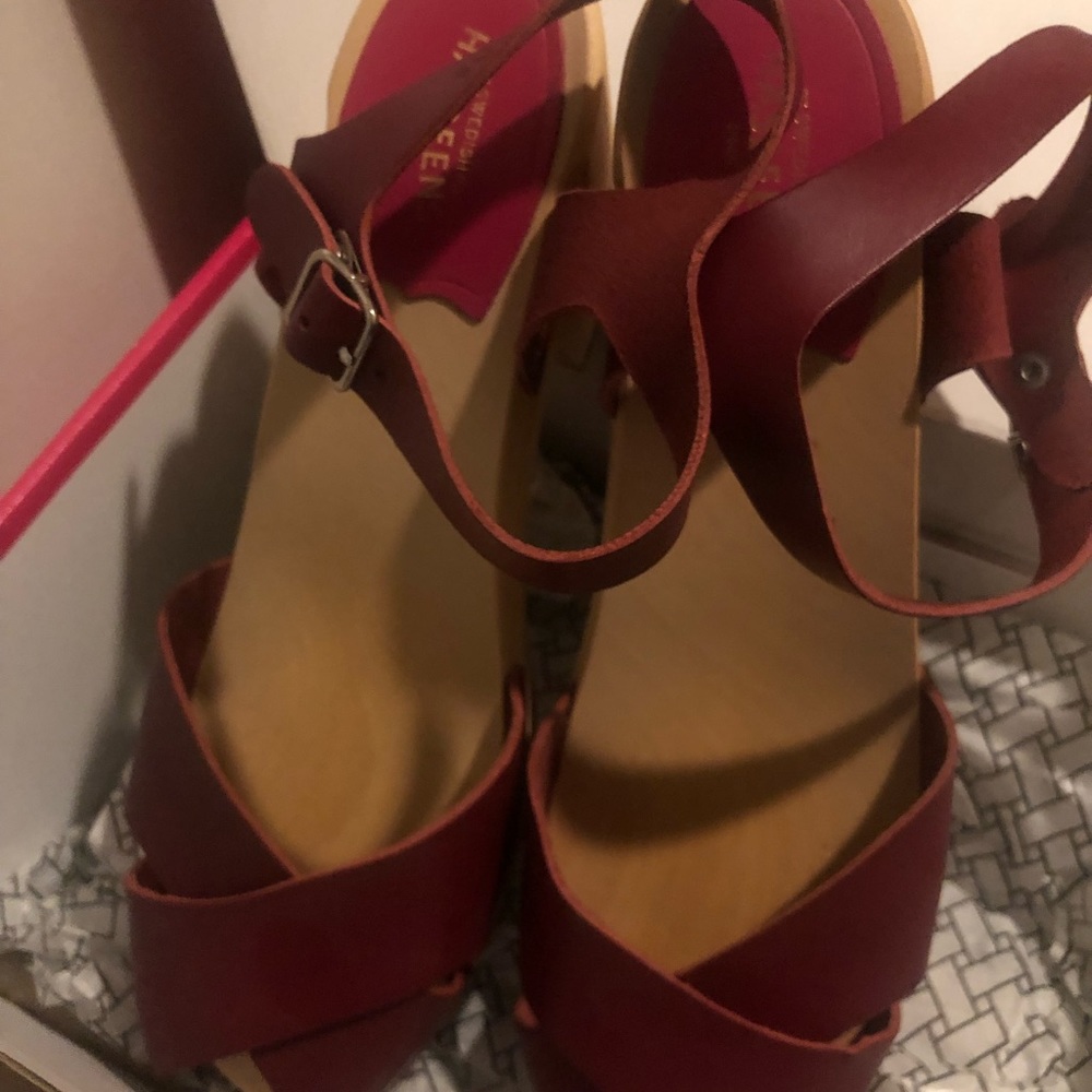 Swedish Hasbeens wine Mirja sandals size eu 40